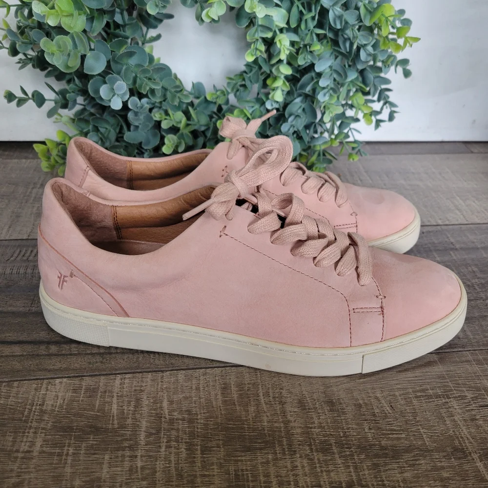 Frye Ivy Low Lace Blush Leather Sneakers Womens Size 9.5 - Picture 3 of 9